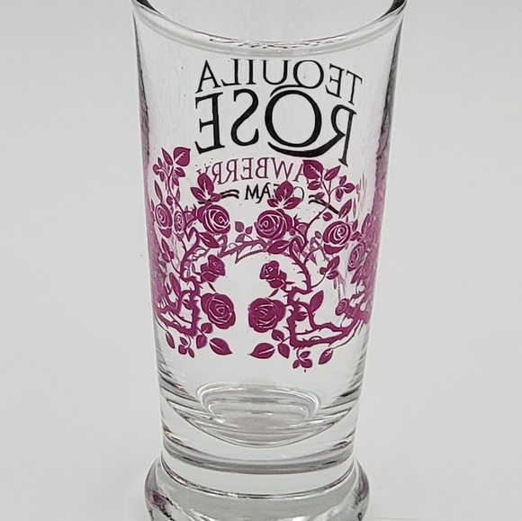 Tequila Rose Strawberry Cream Shot Glasses Black and Rose Motif - Picture 2 of 4